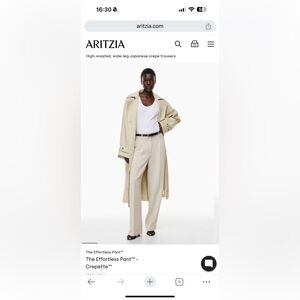 Aritzia Cream Effortless Pants